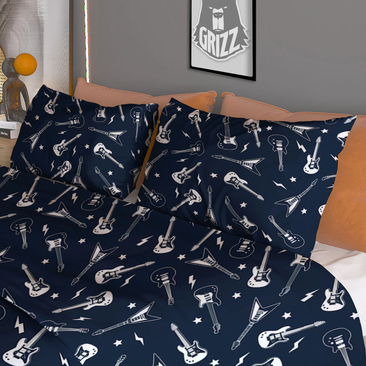 Electric Guitar Print Pattern Duvet Cover Bedding Set - Image 3