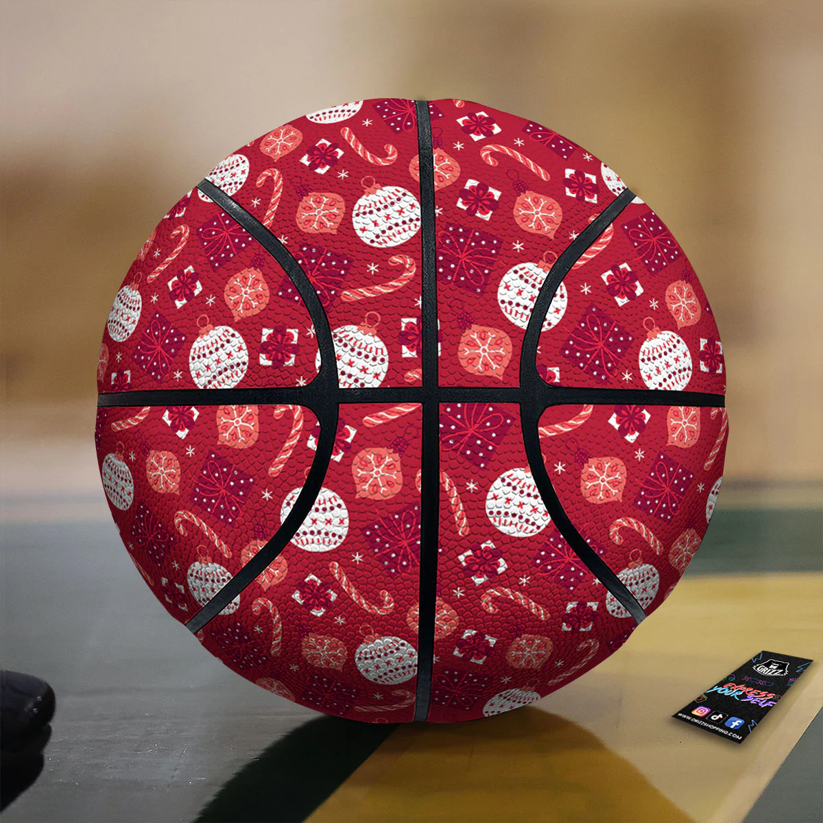 Elements Merry Christmas Print Pattern Basketball