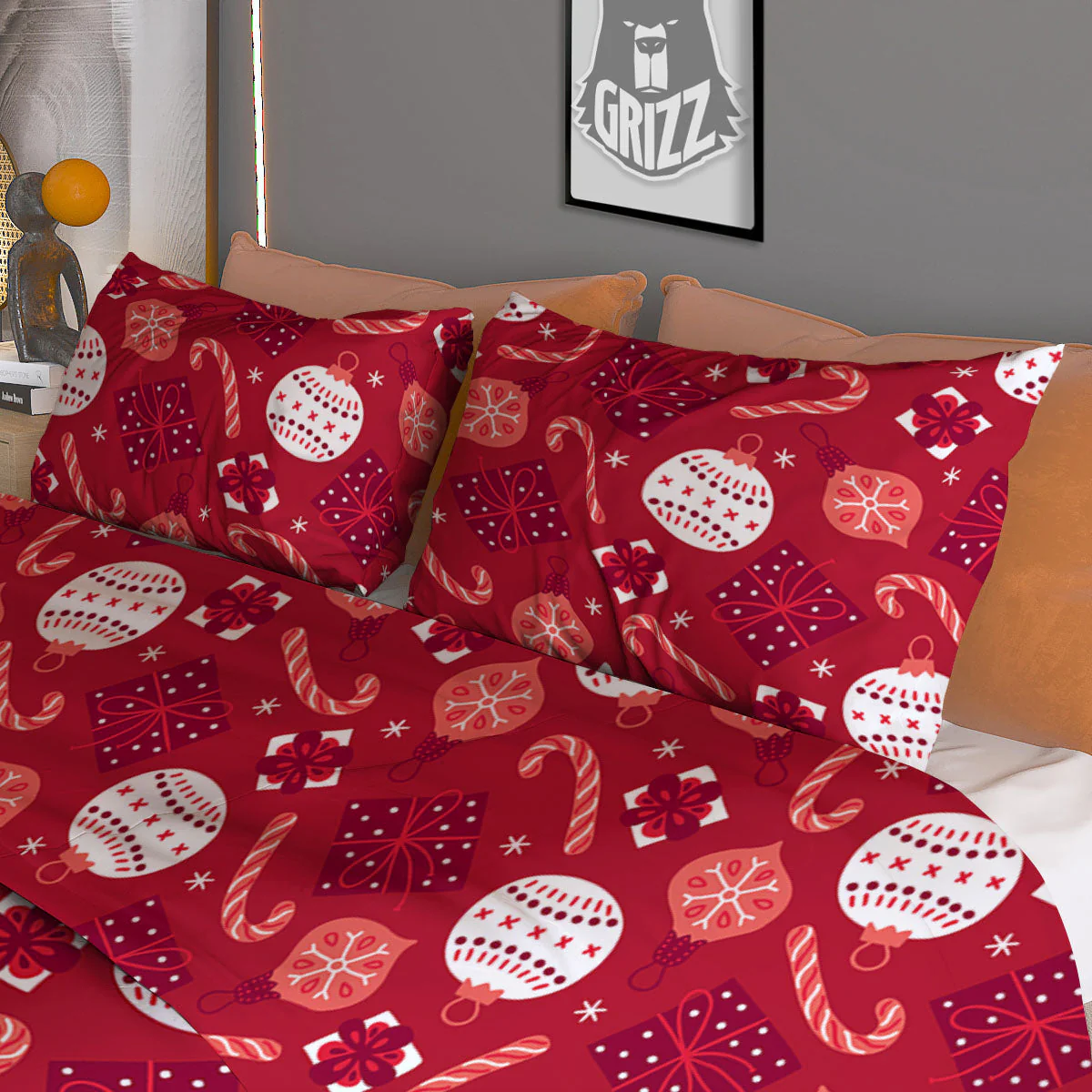 Elements Merry Christmas Print Pattern Duvet Cover Bedding Set - Image 3