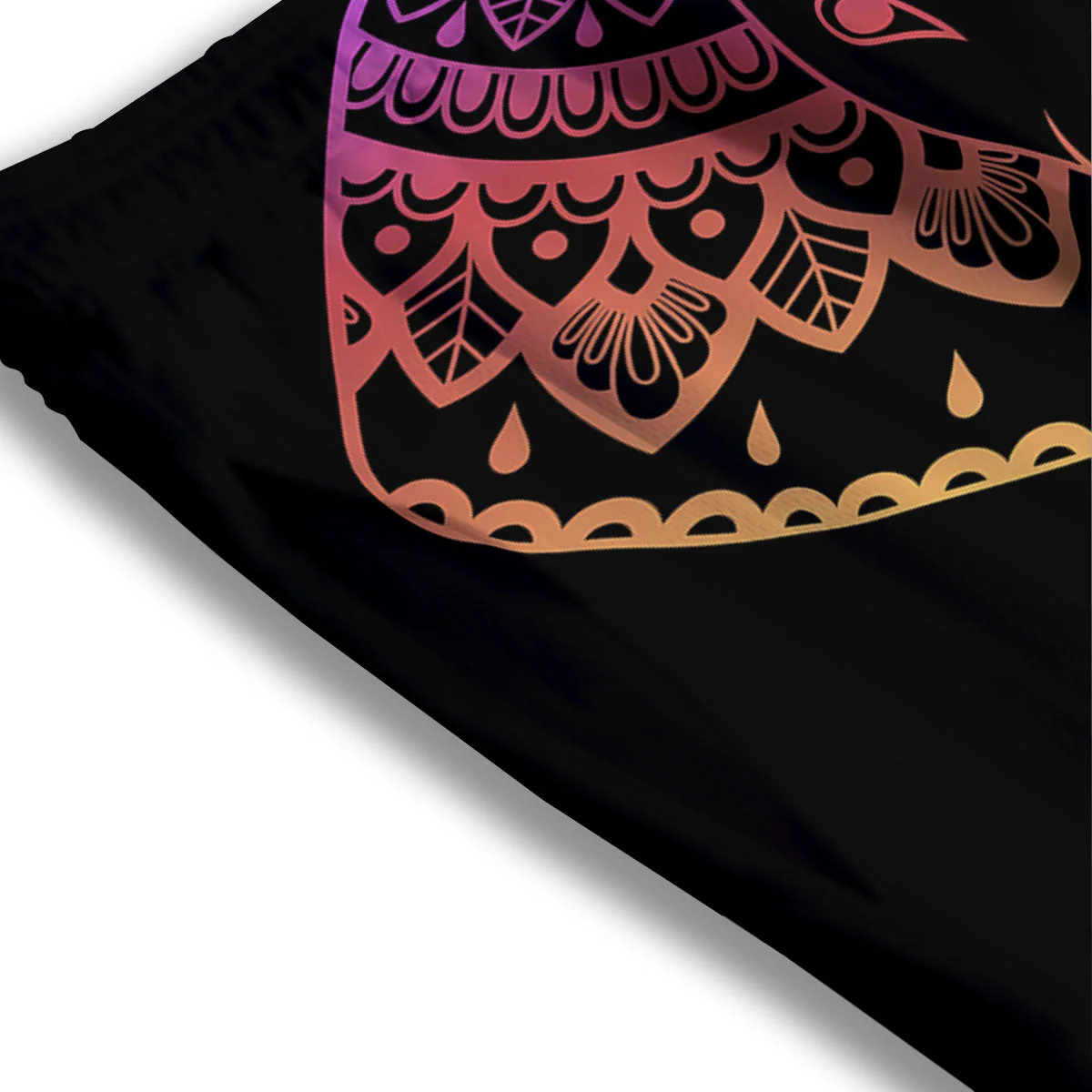 Elephant Black Rainbow Indian Print Mesh Shorts - Image 3