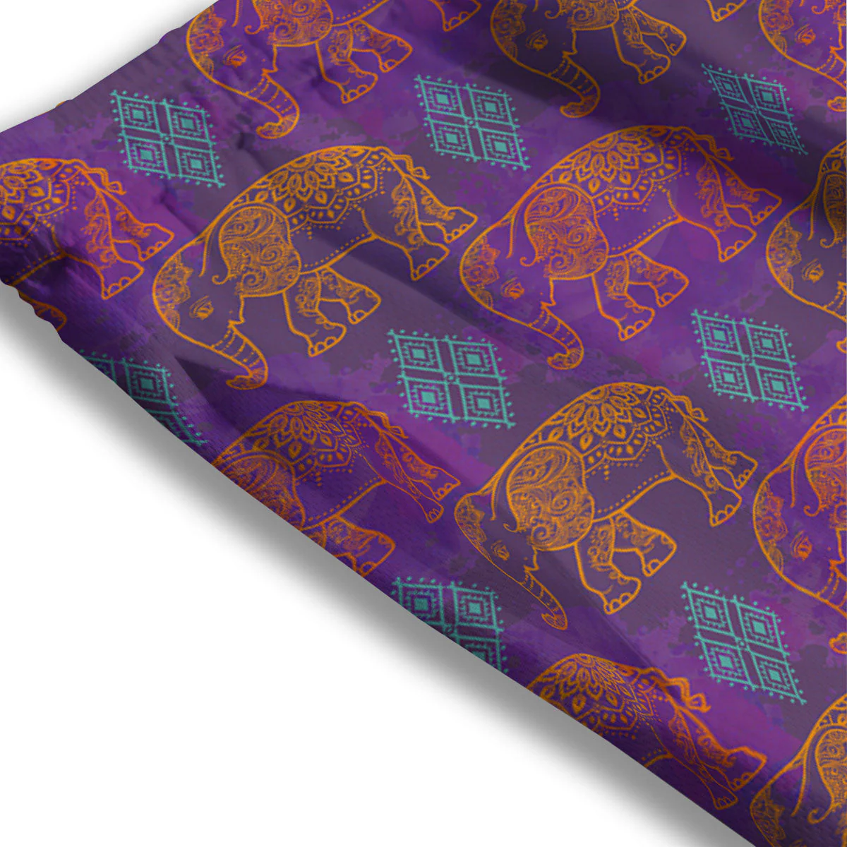 Elephant Indian Boho Print Pattern Mesh Shorts - Image 3