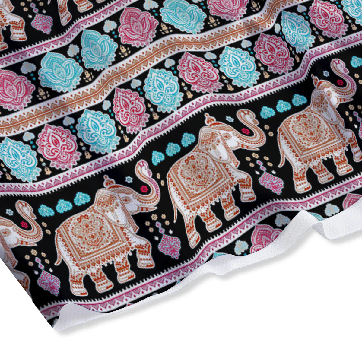 Elephant Indian Tribal Print Pattern Mesh Shorts - Image 4