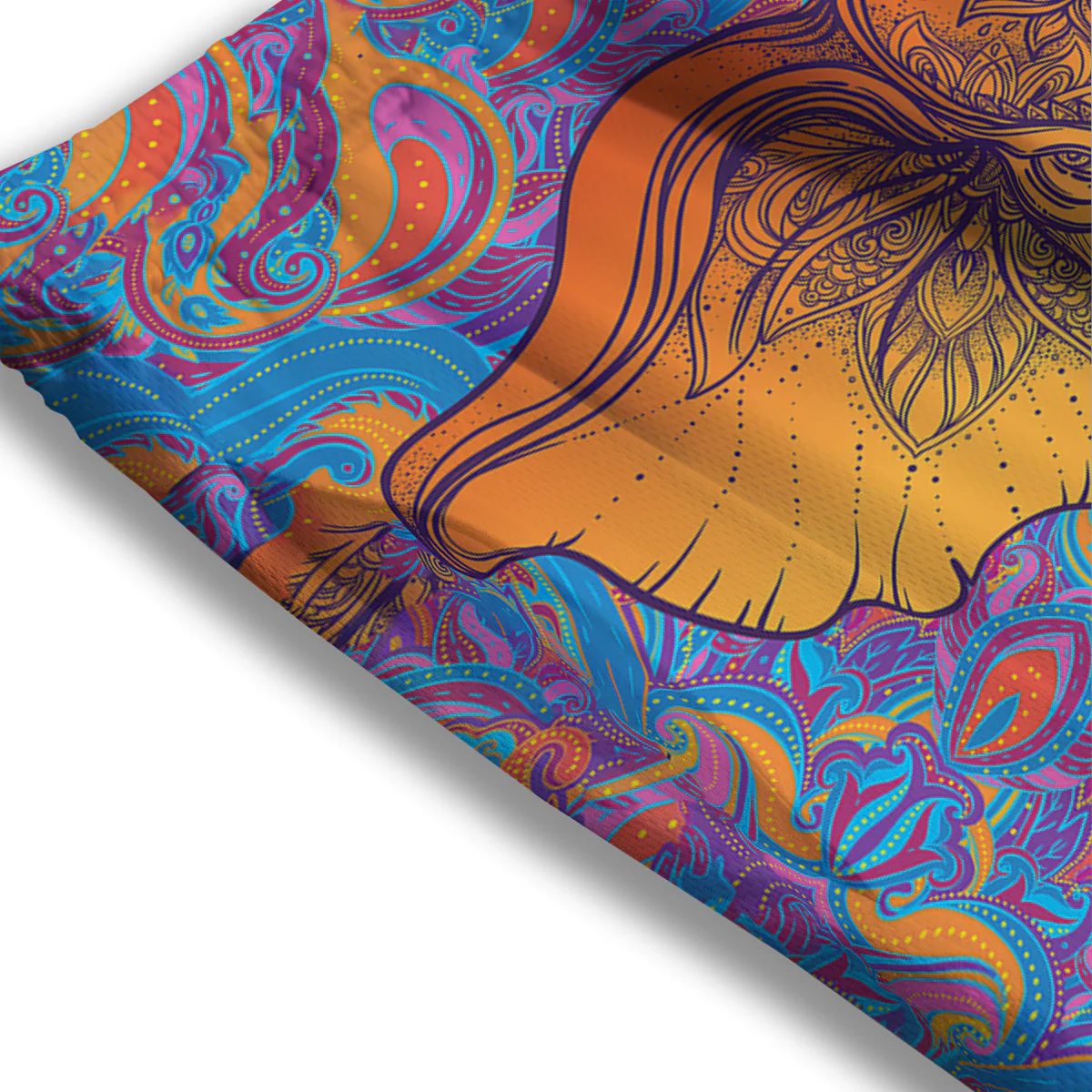 Elephant Spiritual Colorful Print Mesh Shorts - Image 3