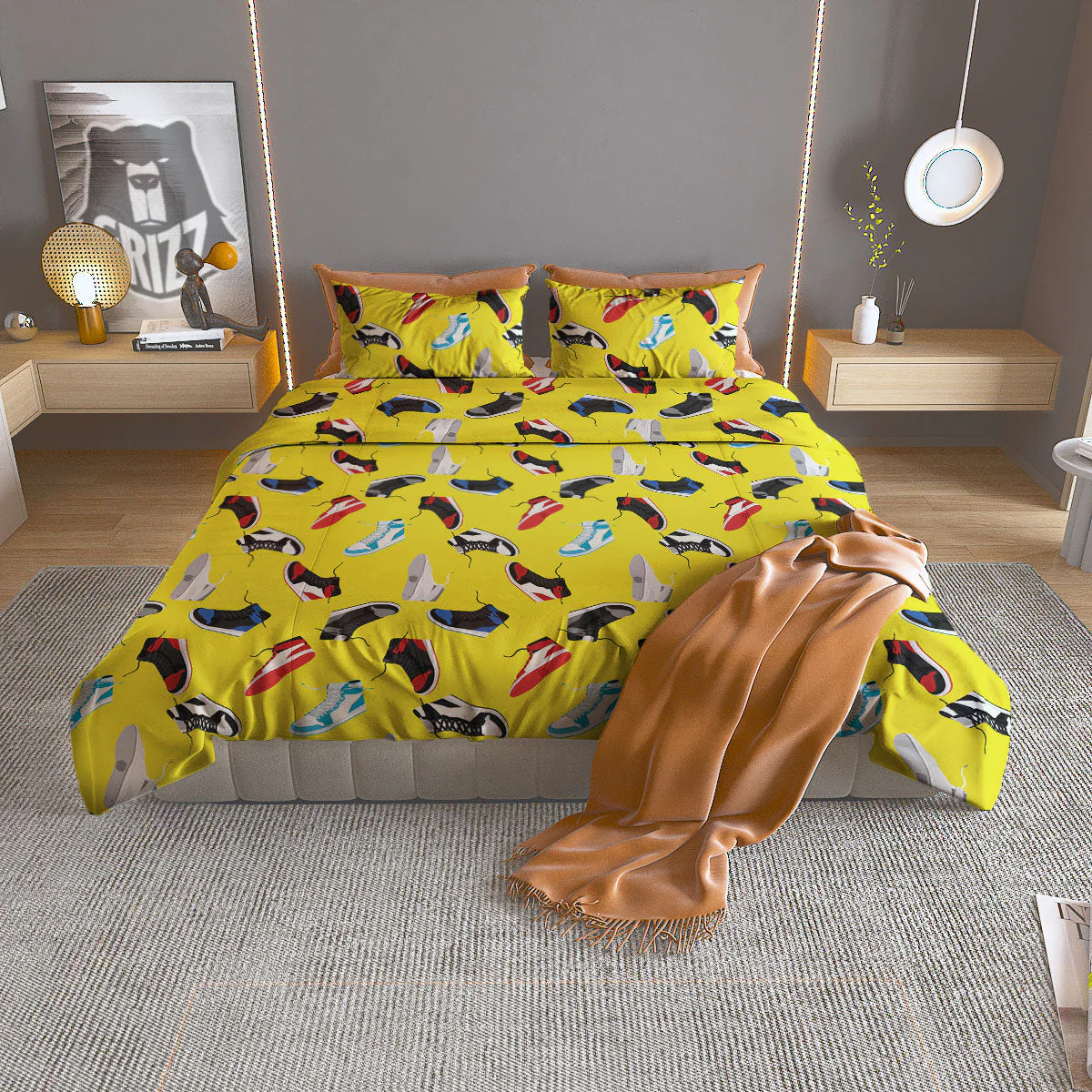 Emo Shoes Print Pattern Duvet Cover Bedding Set