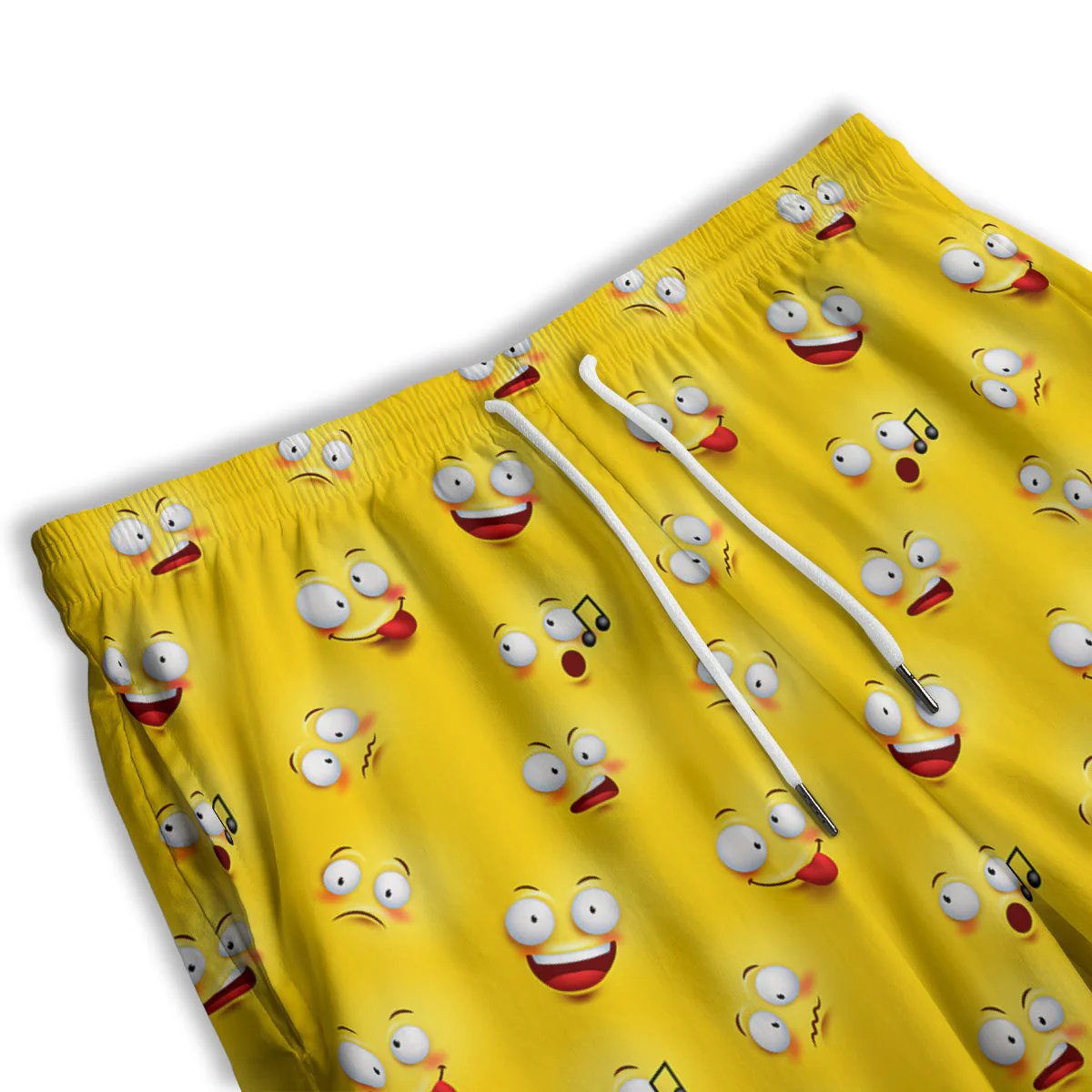 Emoji 3D Face Print Pattern Men's Athletic Shorts - Image 3