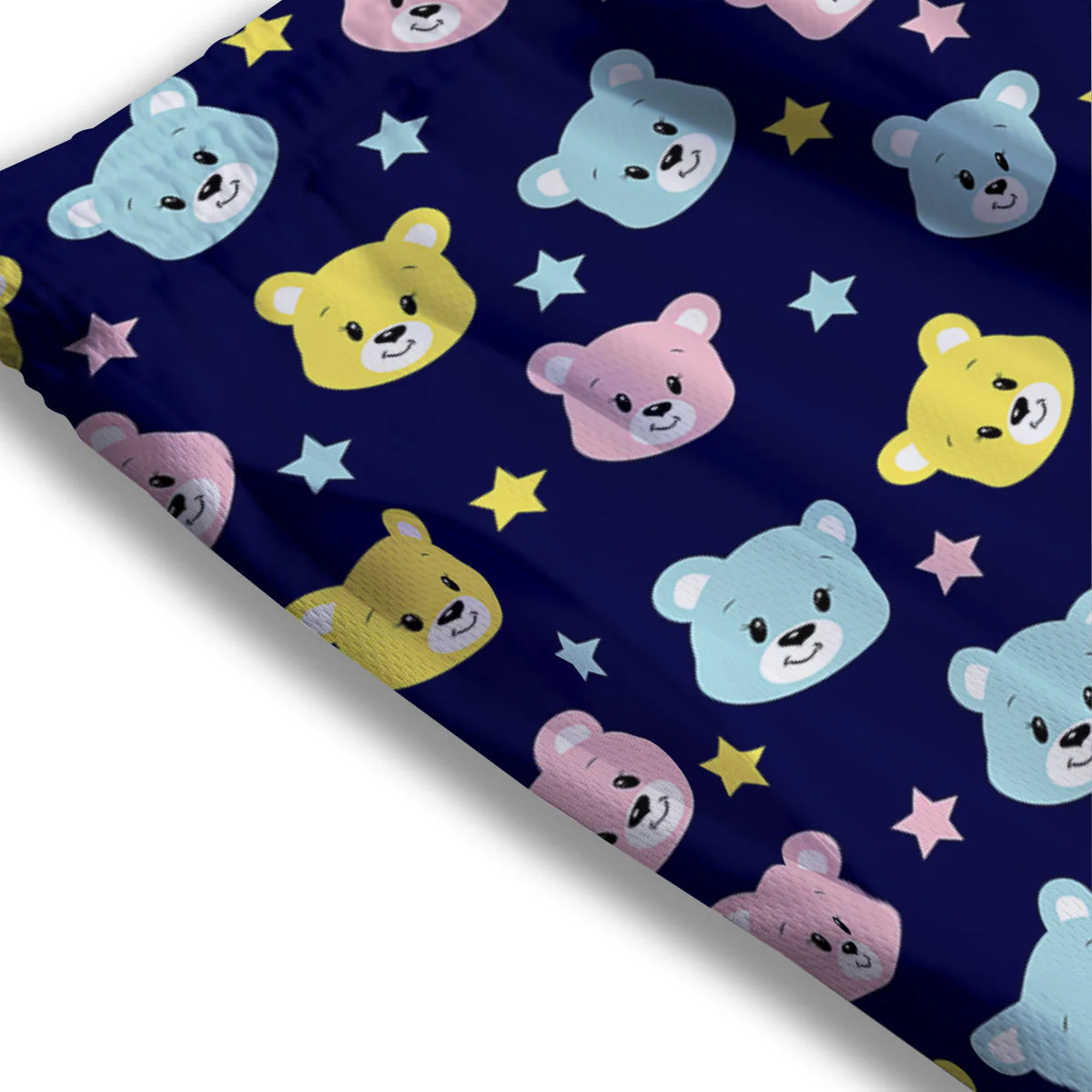 Emoji Bear Print Pattern Mesh Shorts - Image 3