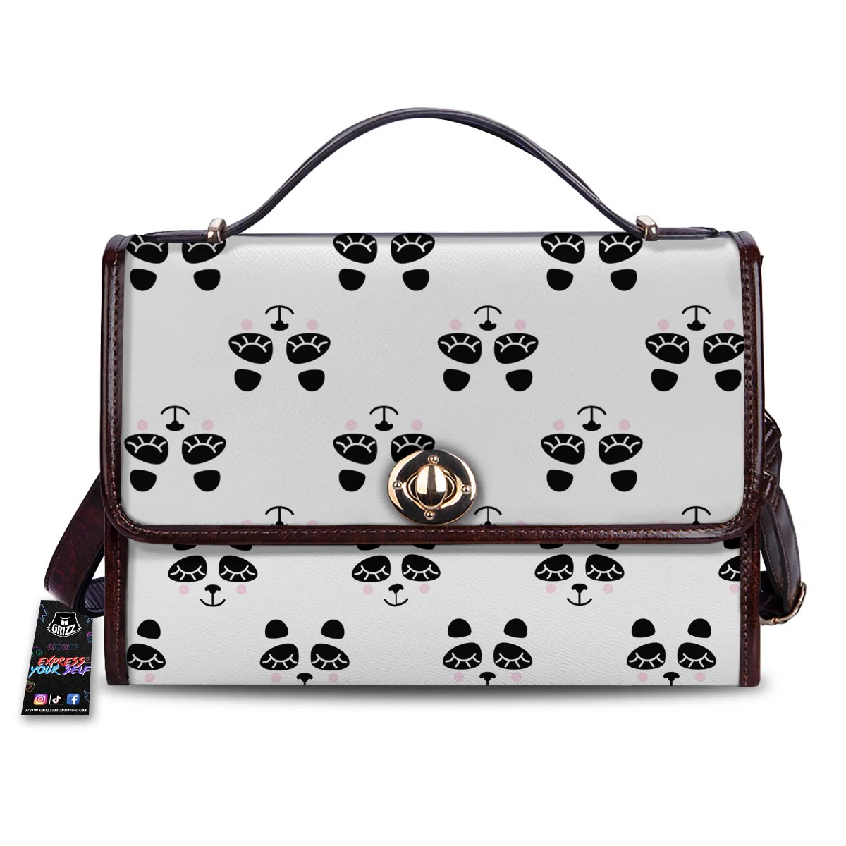 Emoji Bear Sleeping Print Pattern Women's Satchel Bag