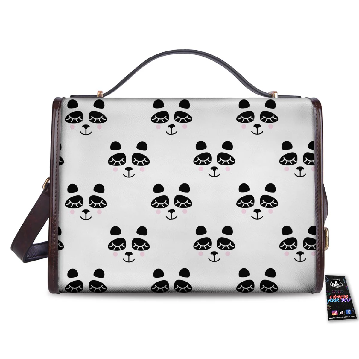 Emoji Bear Sleeping Print Pattern Women's Satchel Bag - Image 2