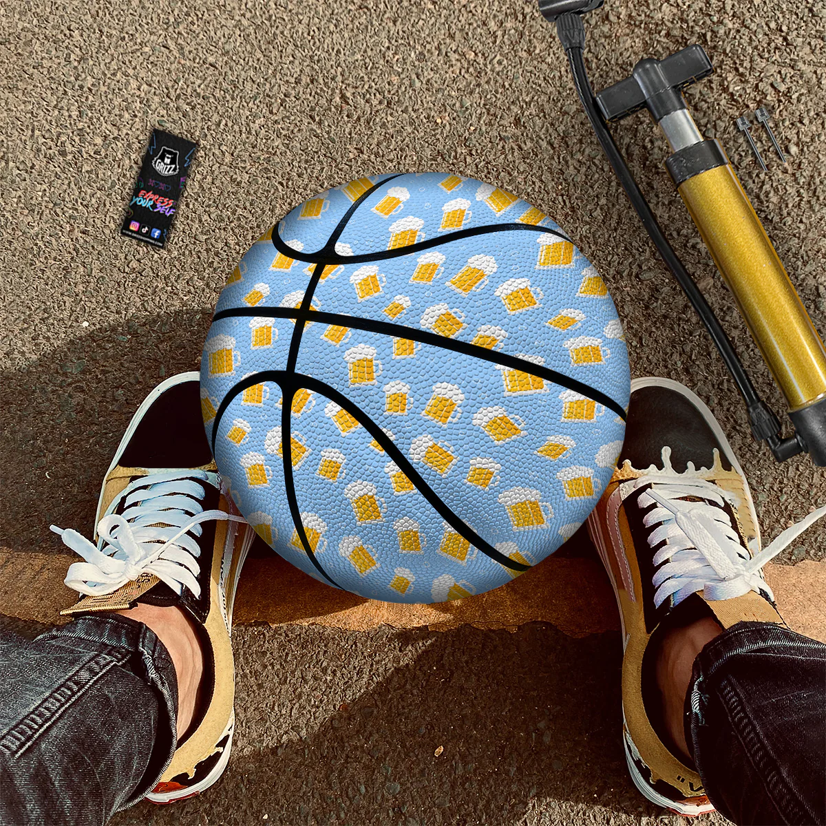 Emoji Beer Print Pattern Basketball - Image 2