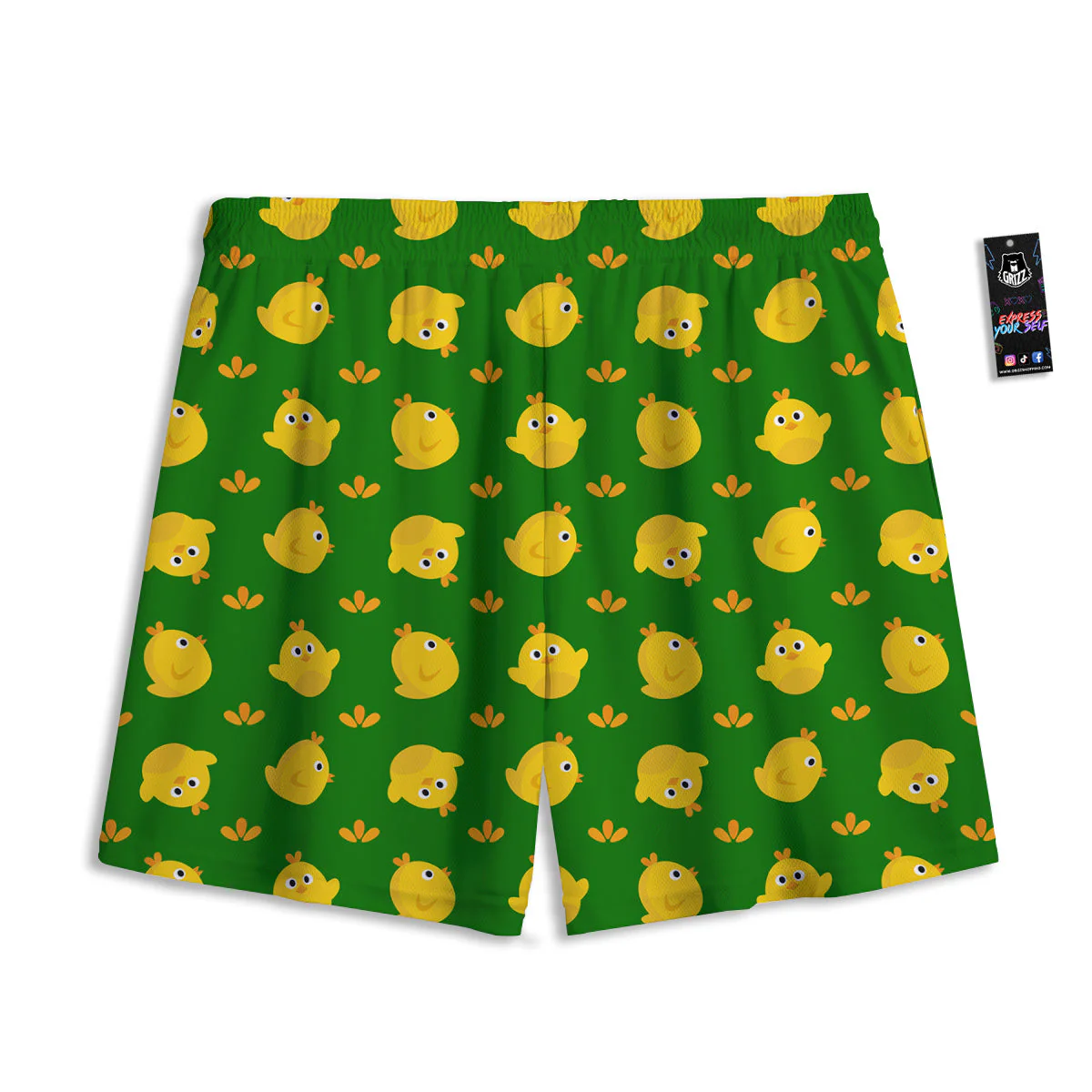 Emoji Cute Chicken Print Pattern Mesh Shorts - Image 2