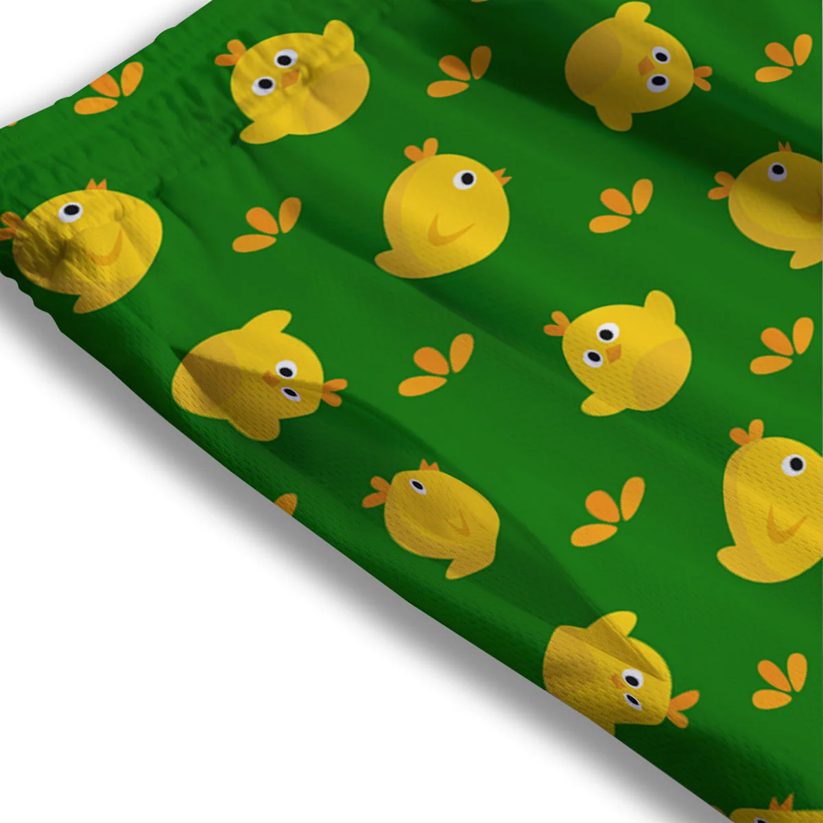 Emoji Cute Chicken Print Pattern Mesh Shorts - Image 3