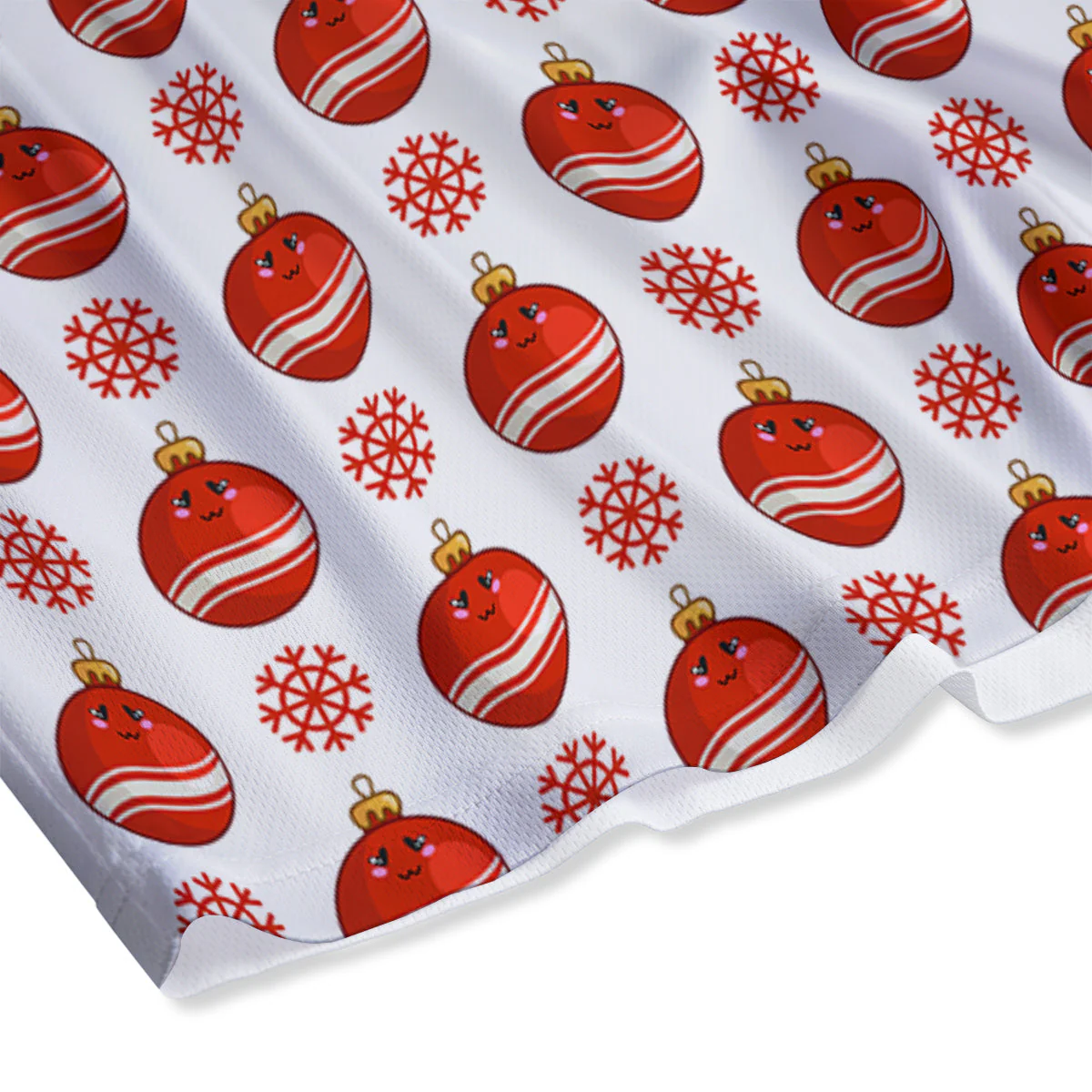 Emoji Cute Christmas Print Pattern Mesh Shorts - Image 4