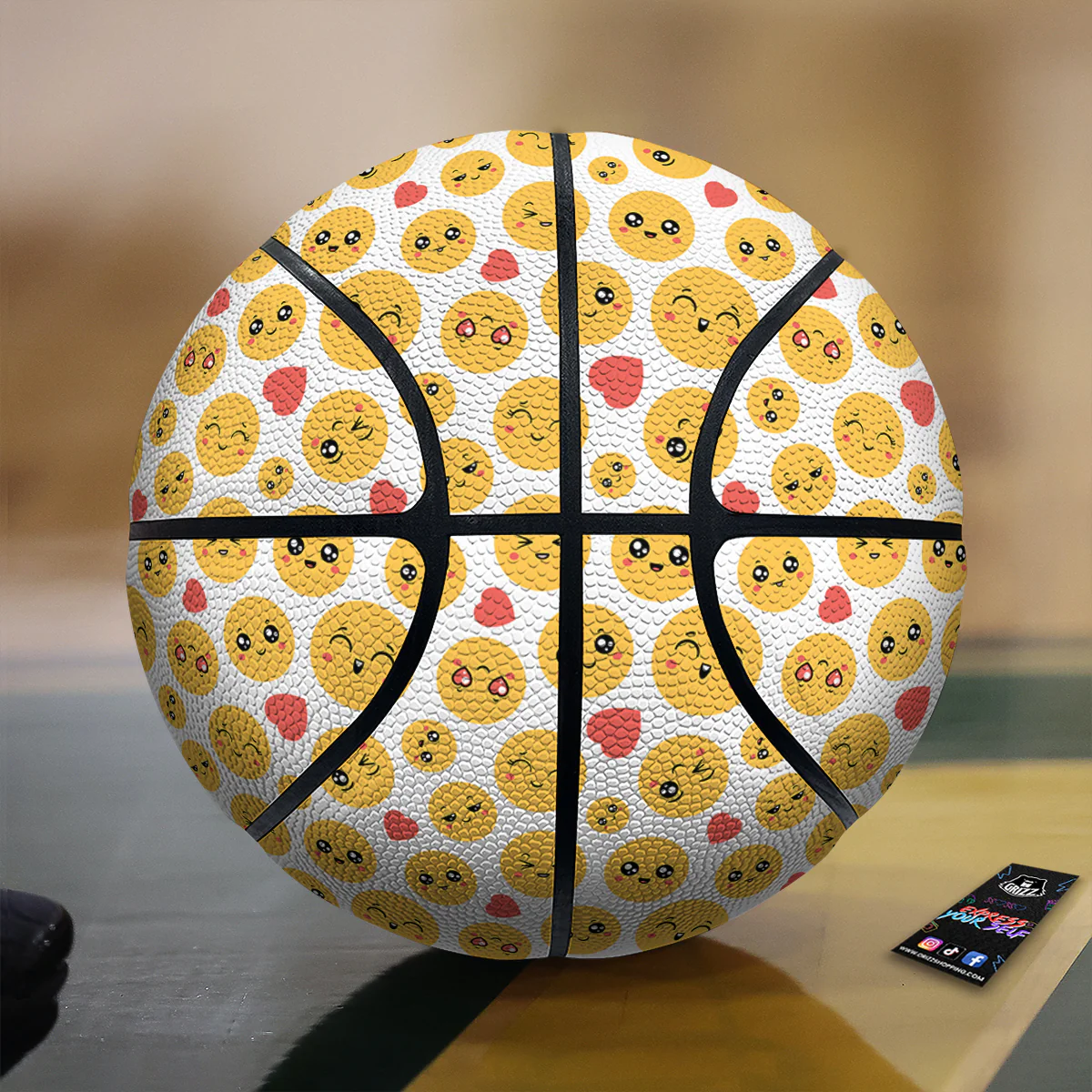 Emoji Cute Print Pattern Basketball