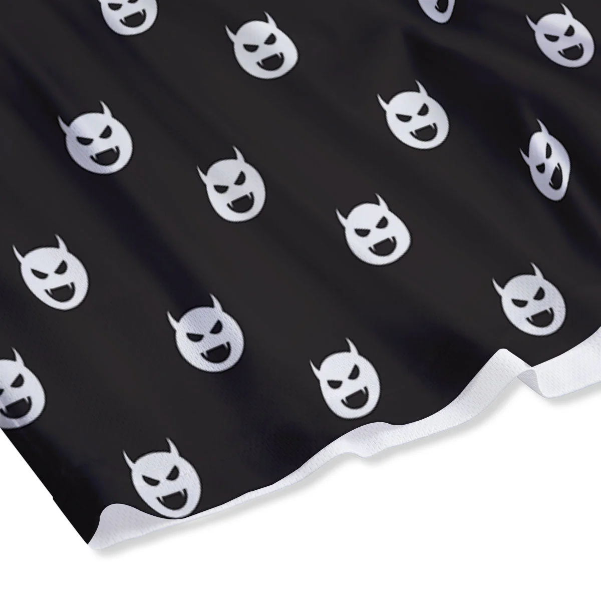 Emoji Devil Print Pattern Mesh Shorts - Image 4