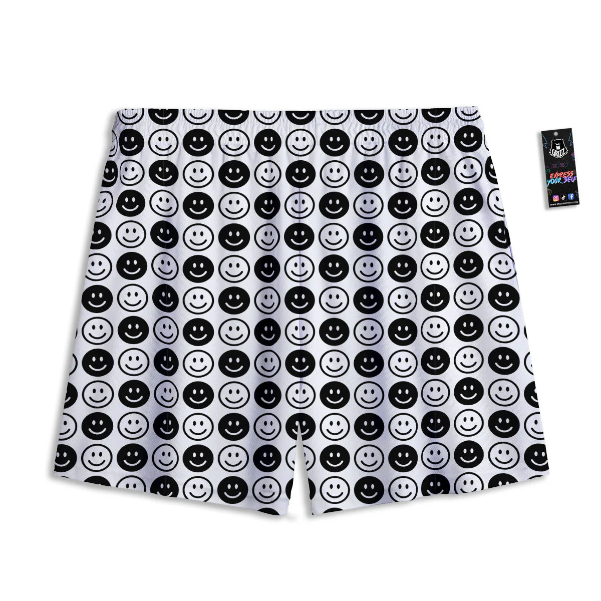 Emoji Funny Print Pattern Mesh Shorts - Image 2