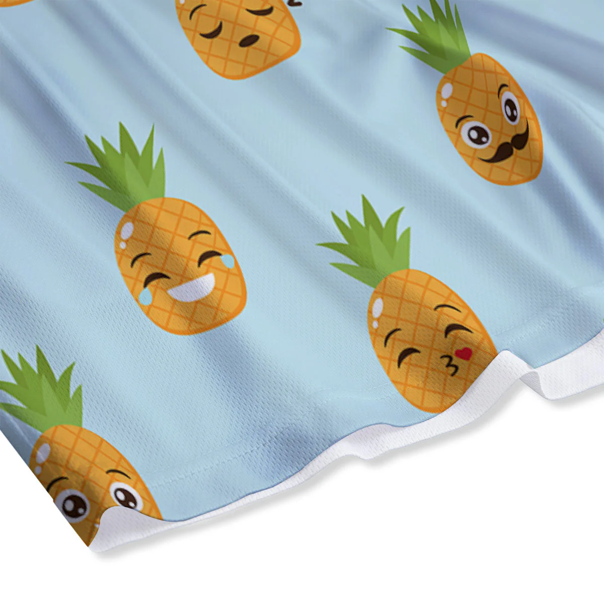Emoji Pineapple Print Pattern Mesh Shorts - Image 4