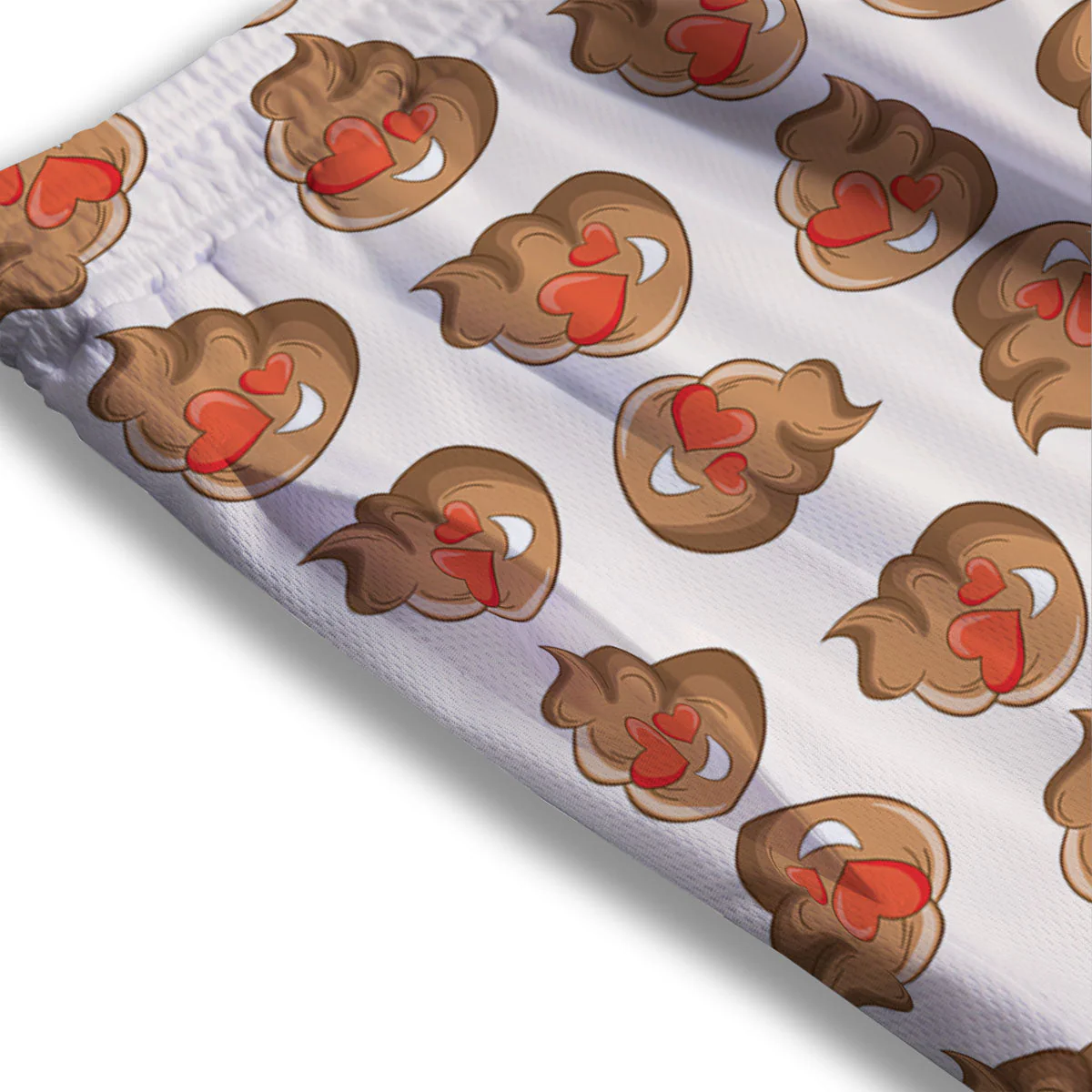 Emoji Poop Print Pattern Mesh Shorts - Image 3