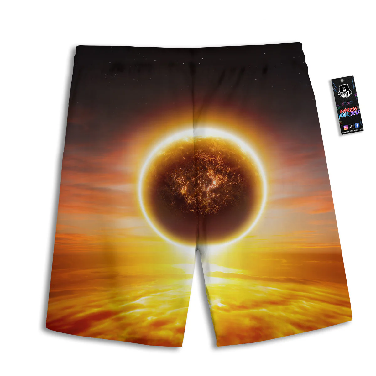 End Of The Planet Apocalyptic Print Men's Athletic Shorts - Image 2