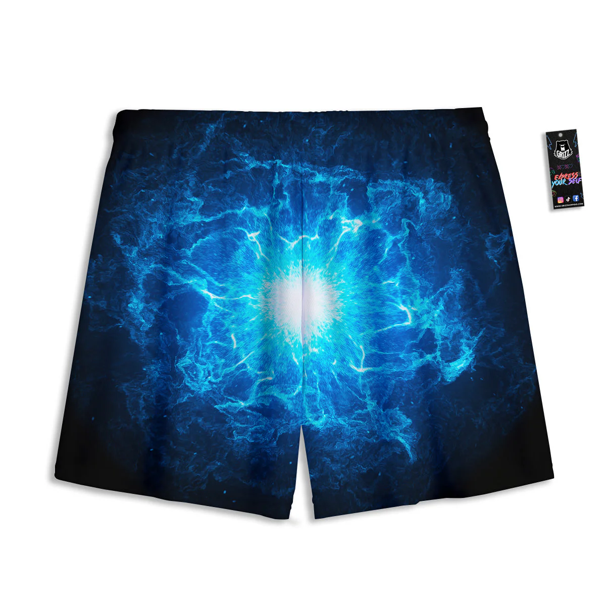 Energy Blue Plasma Print Mesh Shorts - Image 2