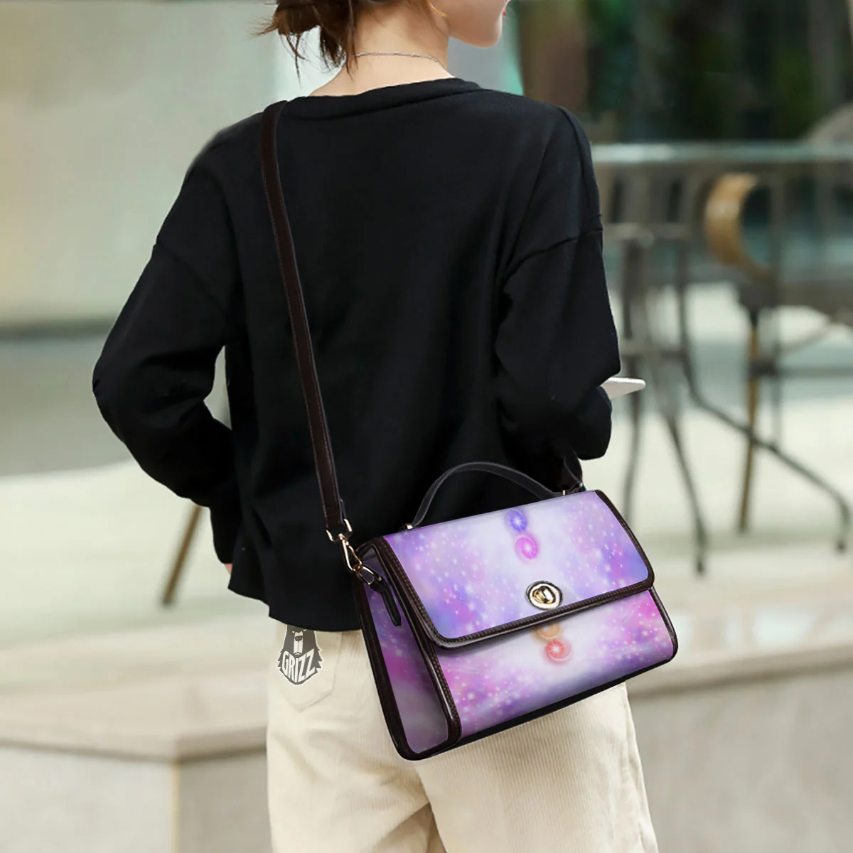 Energy Seven Chakras Print Women's Satchel Bag - Image 3