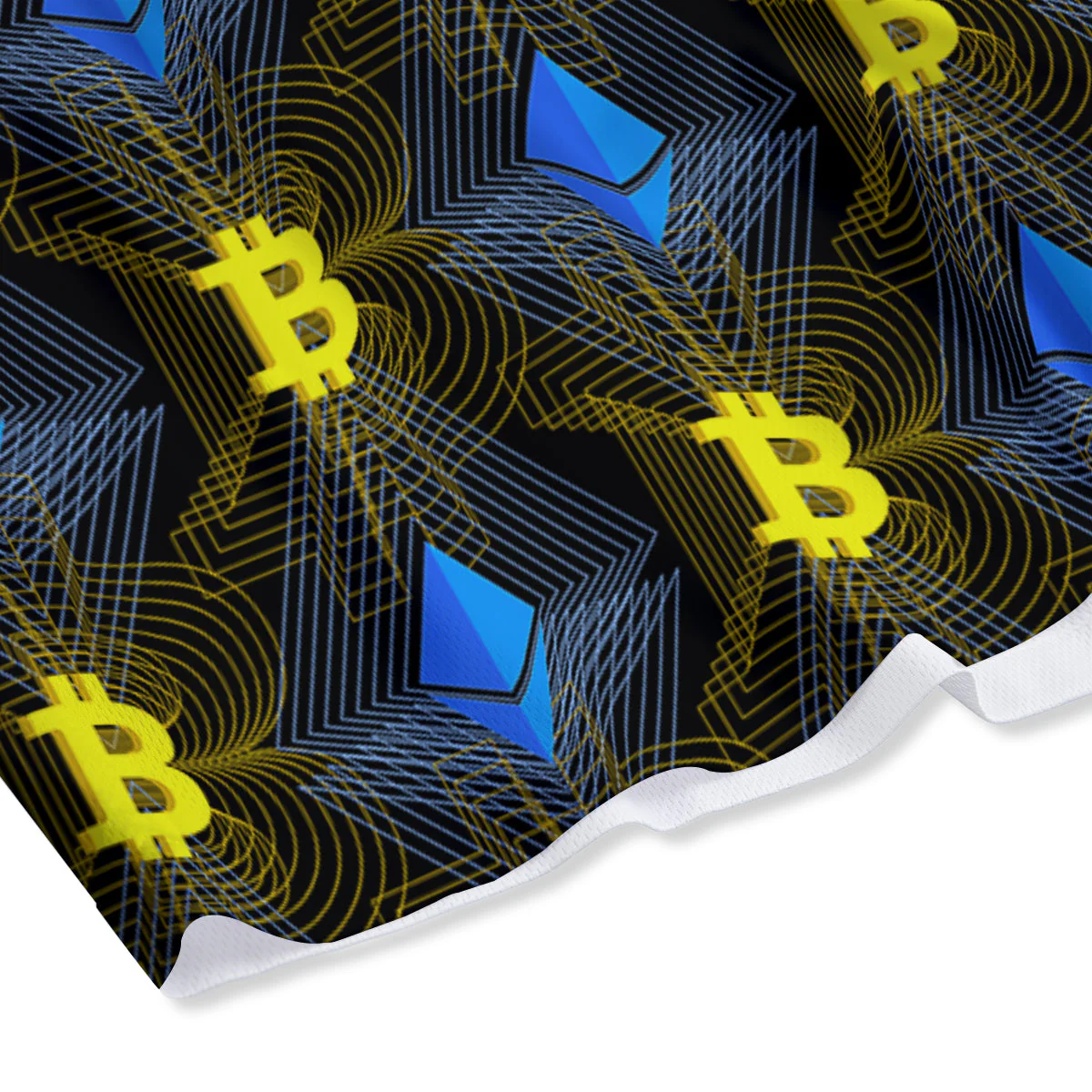 Ethereum And Bitcoin Print Pattern Mesh Shorts - Image 4