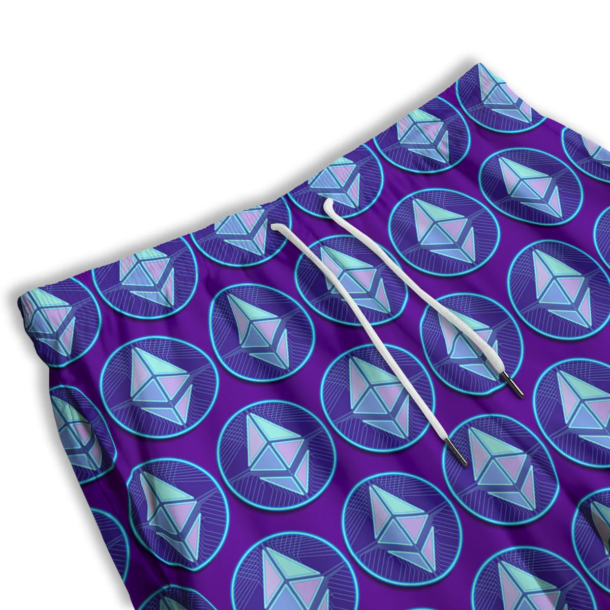 Ethereum Cryptocurrency Print Pattern Men's Athletic Shorts - Image 3