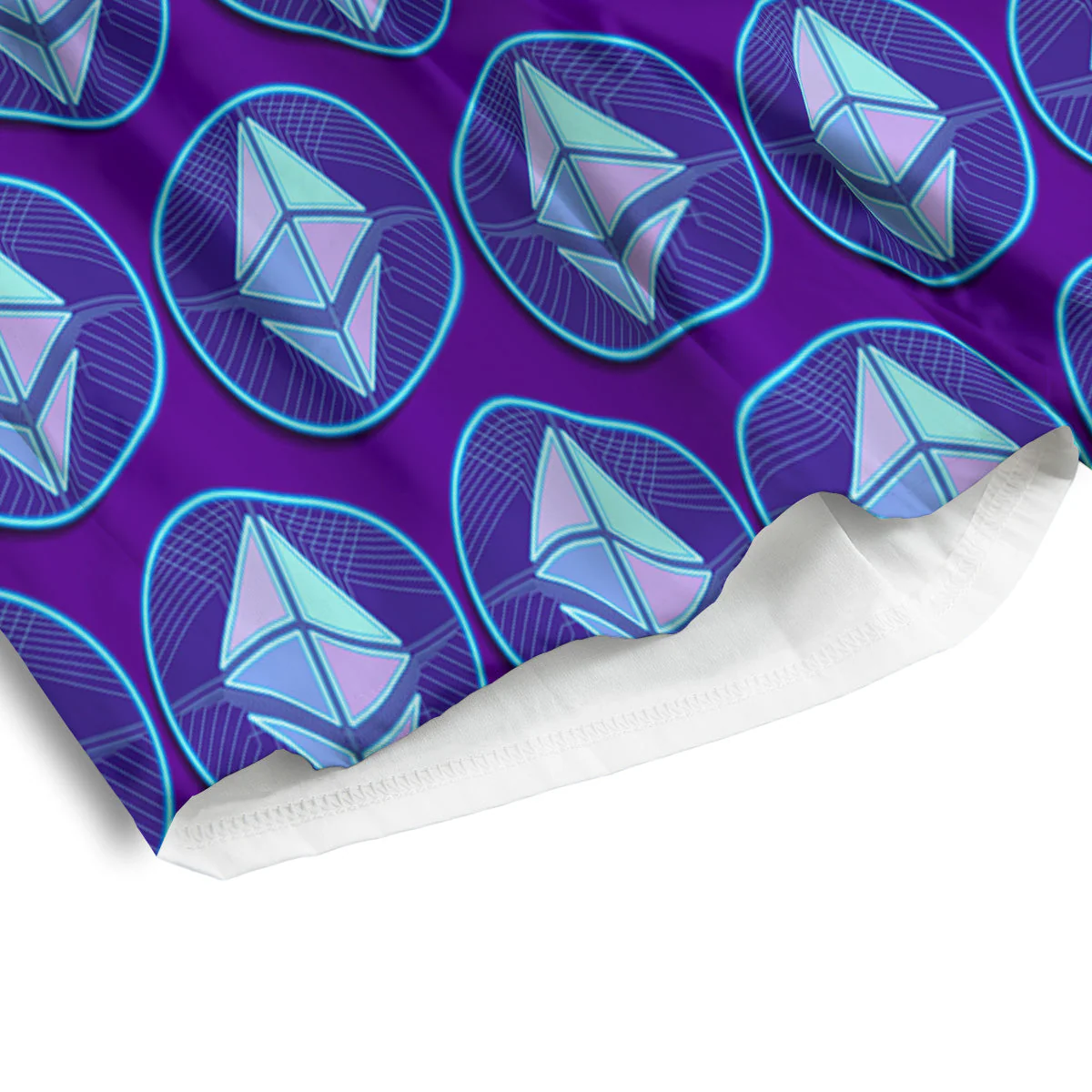Ethereum Cryptocurrency Print Pattern Men's Athletic Shorts - Image 4