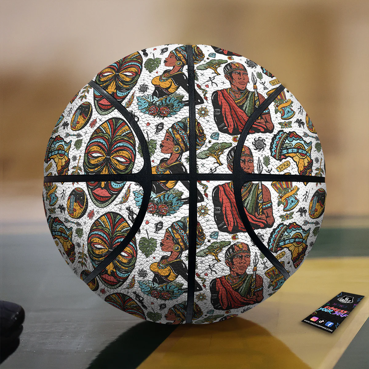 Ethnic Afro African Print Pattern Basketball