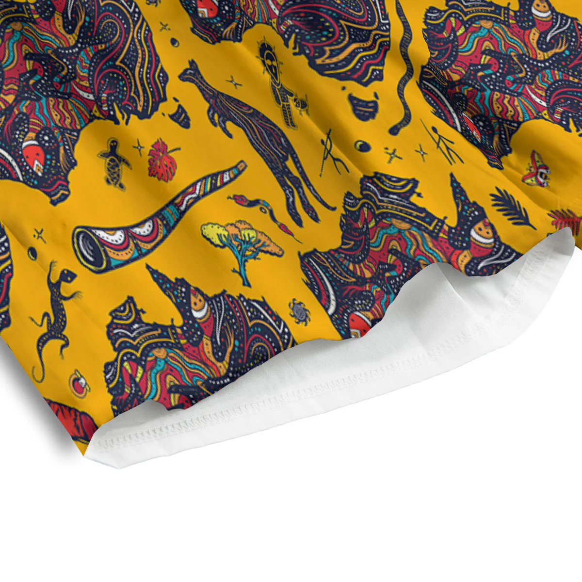 Ethnic Australian Map Tattoo Print Pattern Men's Athletic Shorts - Image 4