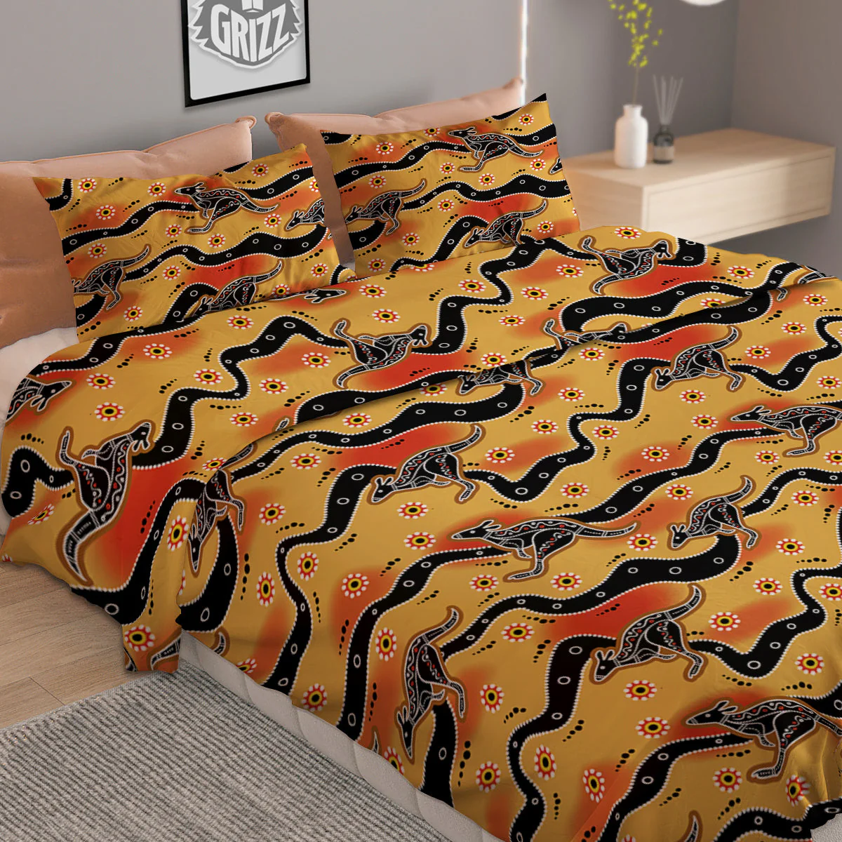 Ethnic Australian Print Pattern Duvet Cover Bedding Set - Image 2