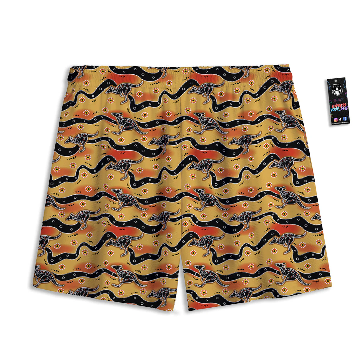 Ethnic Australian Print Pattern Mesh Shorts - Image 2