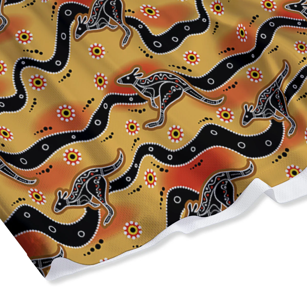 Ethnic Australian Print Pattern Mesh Shorts - Image 4