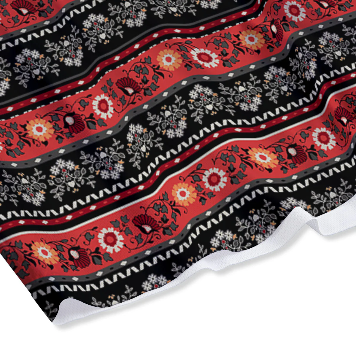 Ethnic Floral Print Pattern Mesh Shorts - Image 4