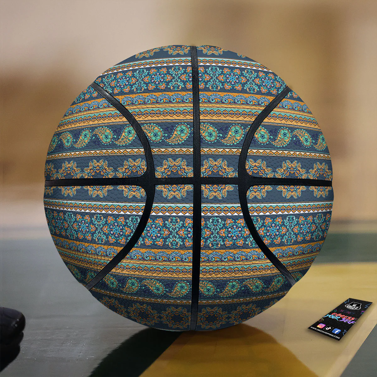Ethnic Indian Print Pattern Basketball