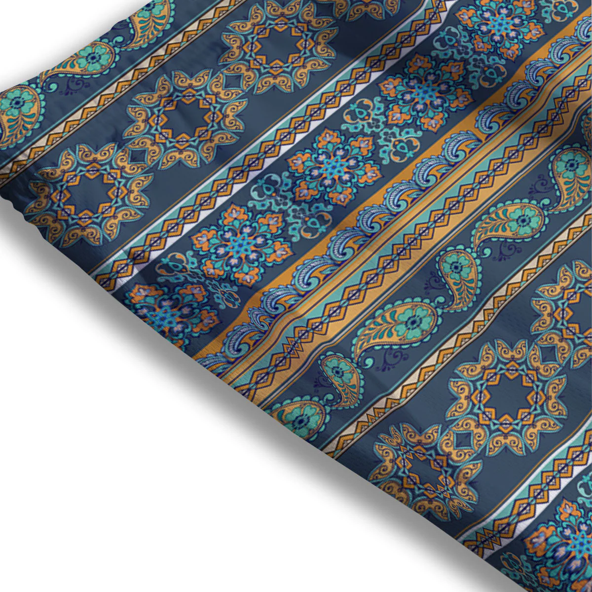 Ethnic Indian Print Pattern Mesh Shorts - Image 3