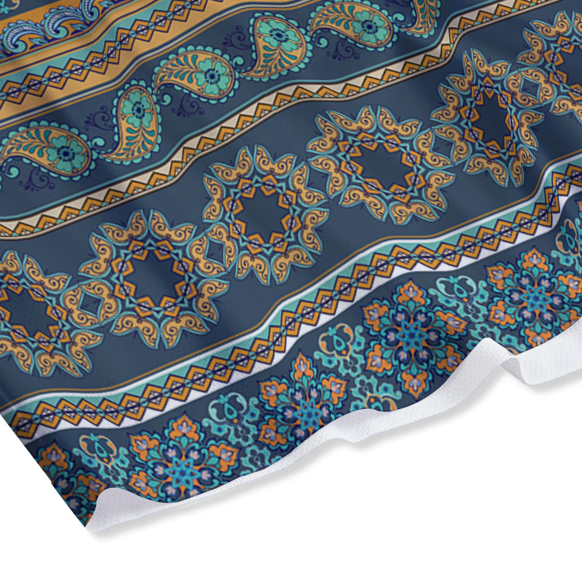 Ethnic Indian Print Pattern Mesh Shorts - Image 4