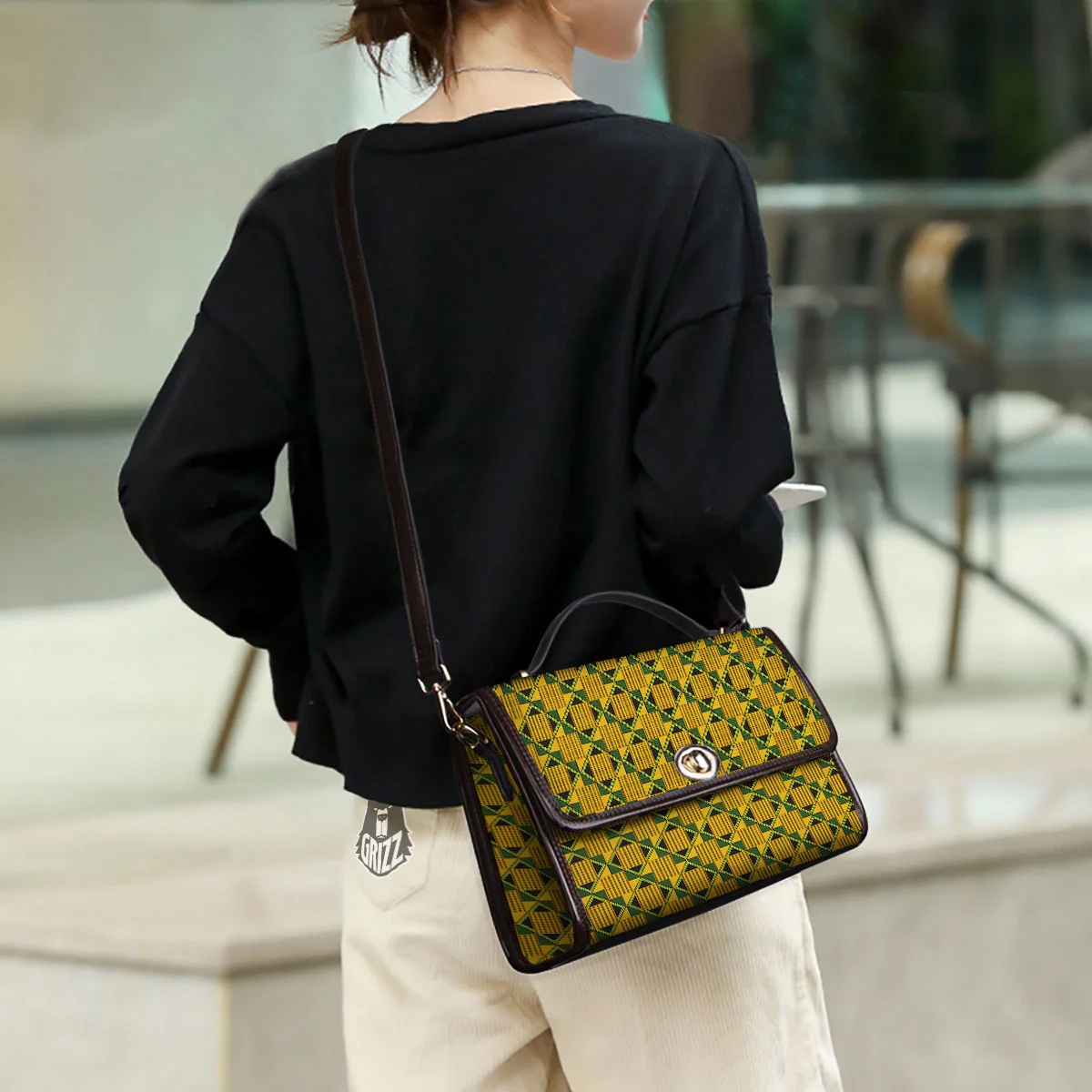 Ethnic Kente Print Pattern Women's Satchel Bag - Image 3