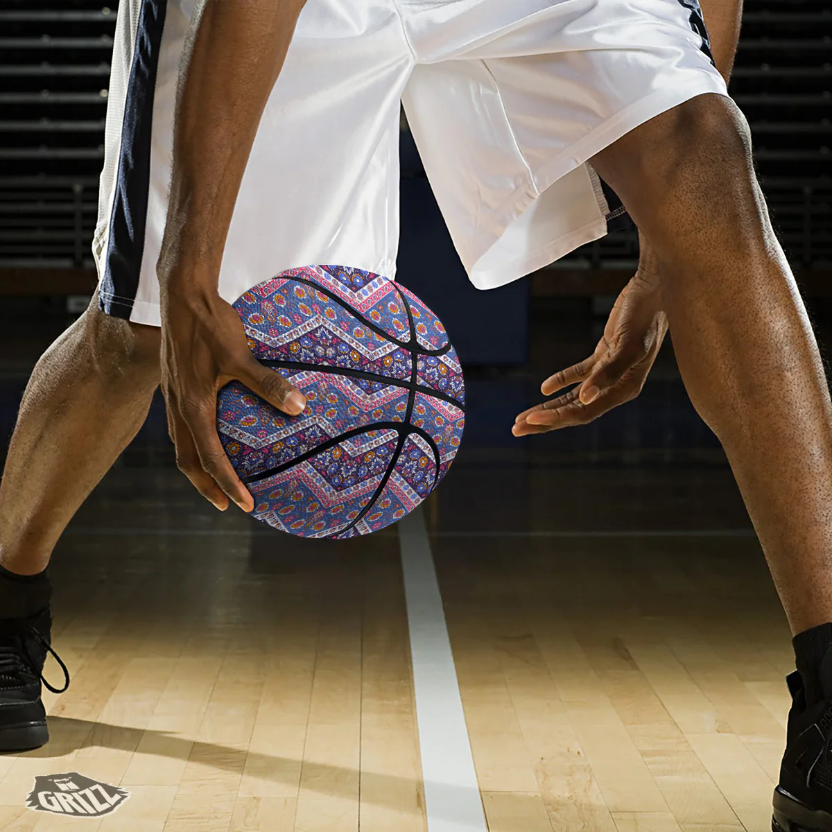 Ethnic Mandala And Indian Paisley Print Pattern Basketball - Image 3