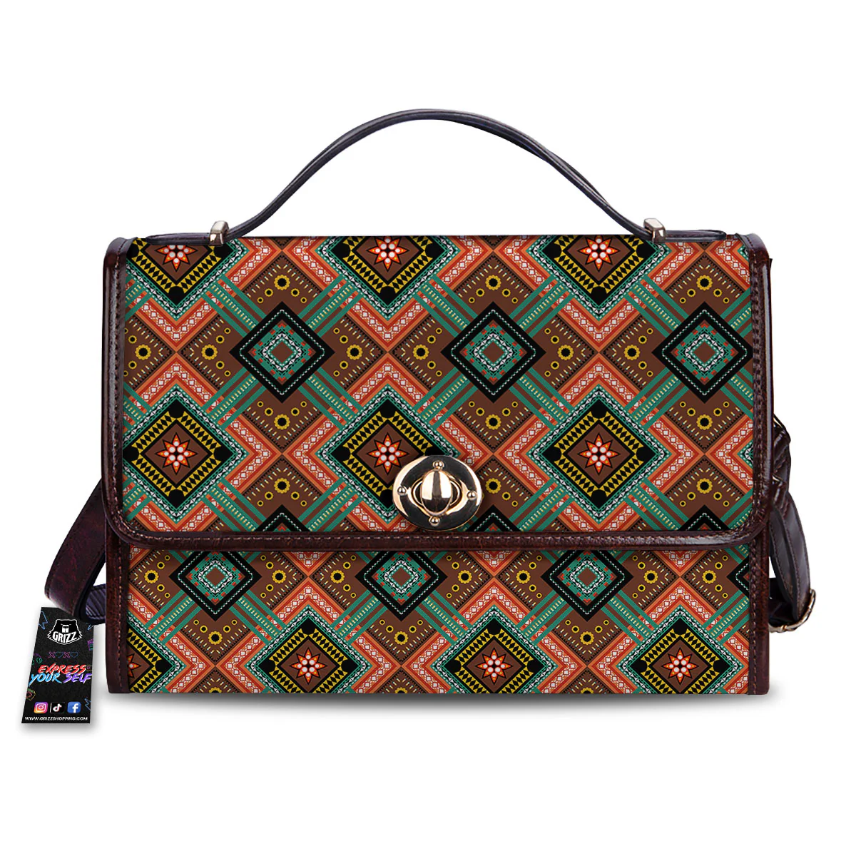 Ethnic Mandala Red Tribal Print Women's Satchel Bag