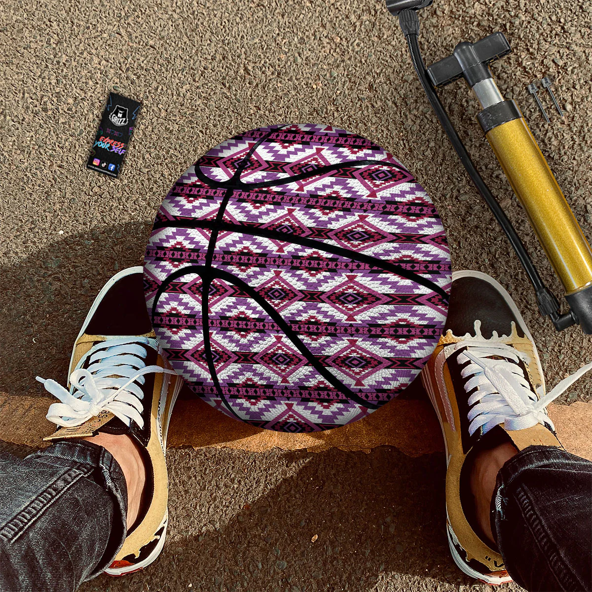 Ethnic Pink African Print Pattern Basketball - Image 2