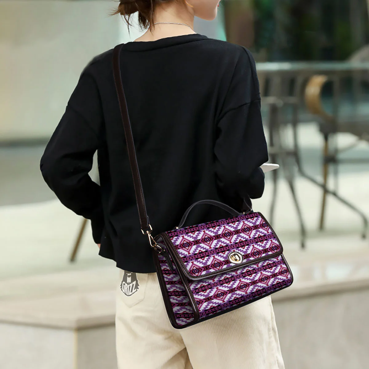 Ethnic Pink African Print Pattern Women's Satchel Bag - Image 3