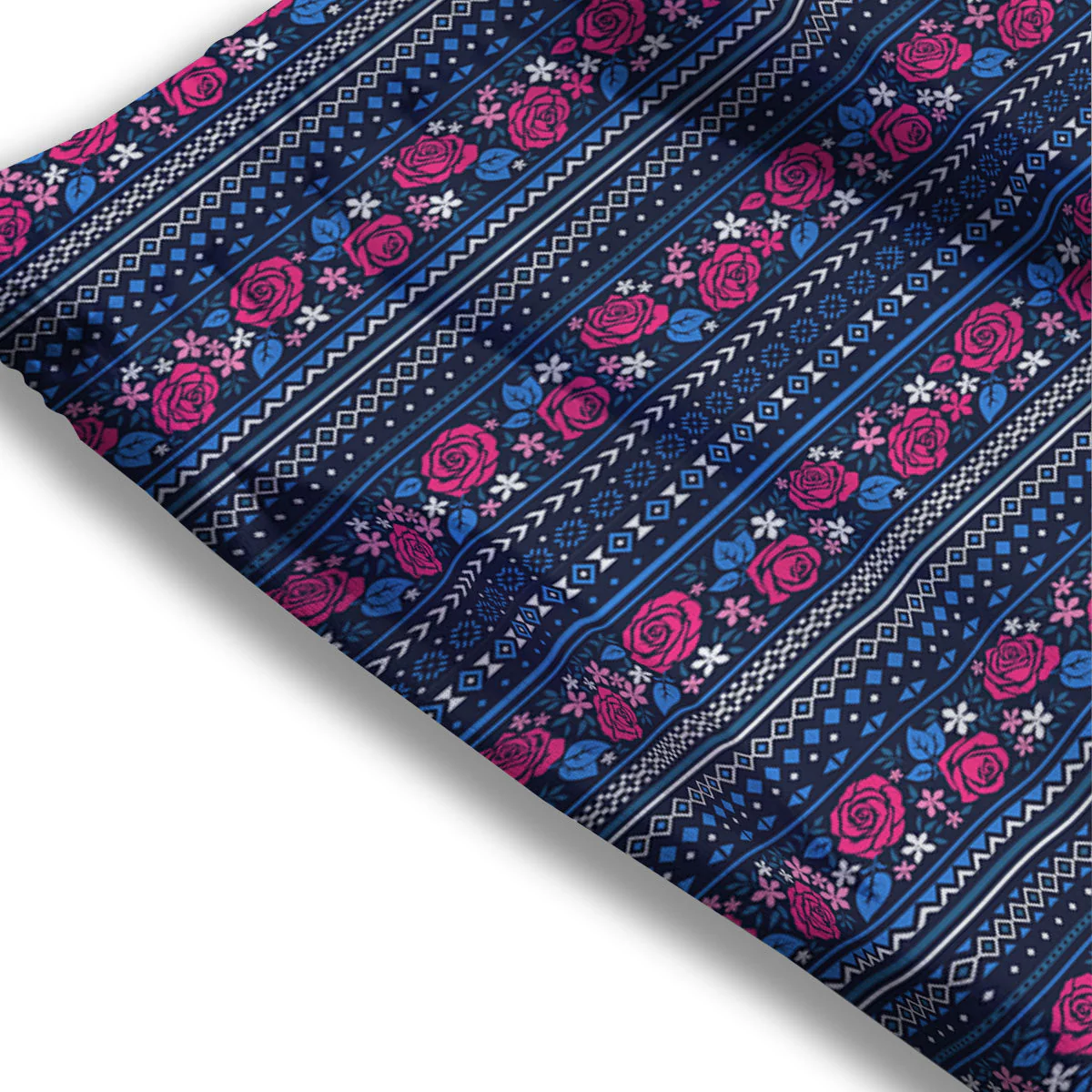 Ethnic Rose Native Tribal Print Pattern Mesh Shorts - Image 3