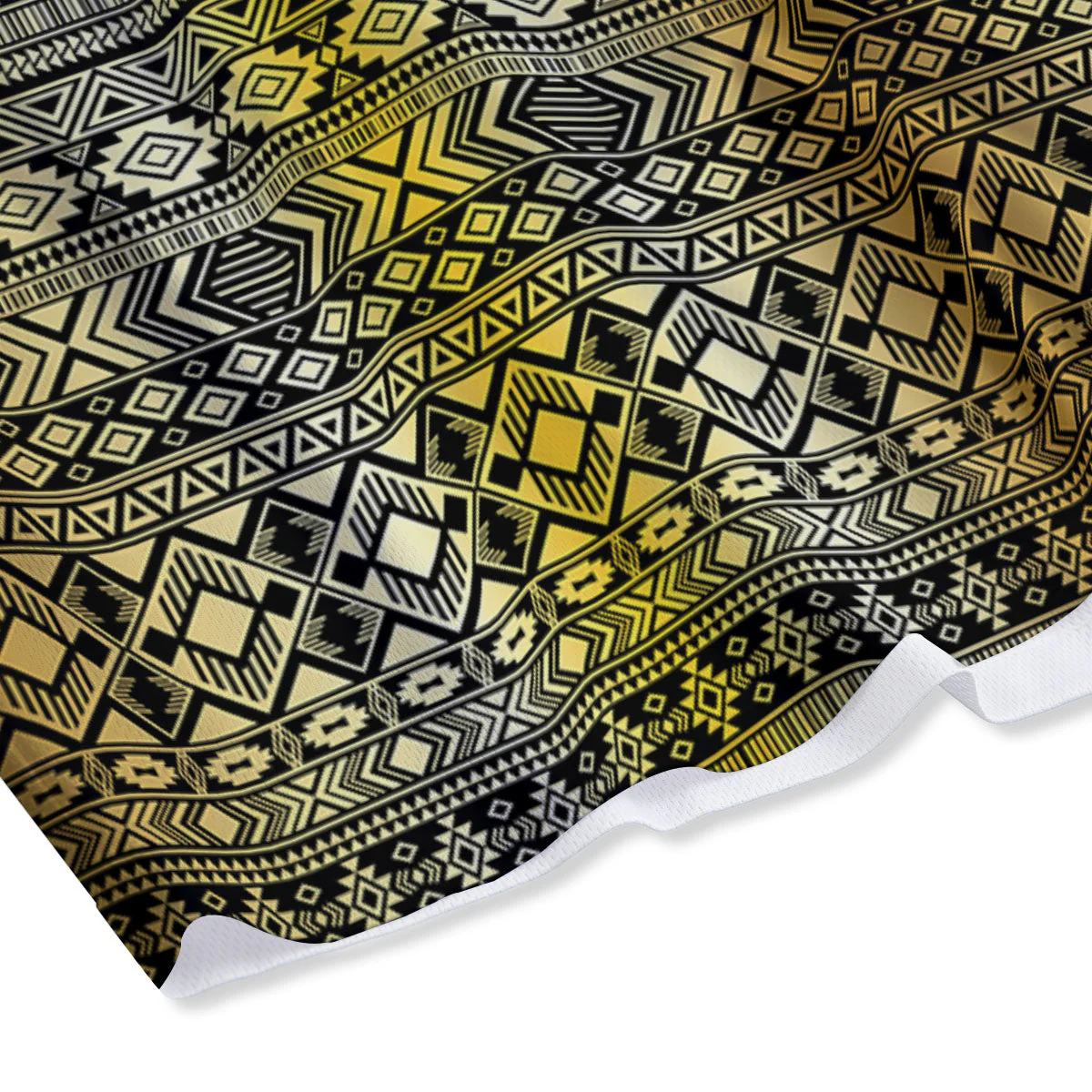 Ethnic Tribal Gold African Print Pattern Mesh Shorts - Image 4
