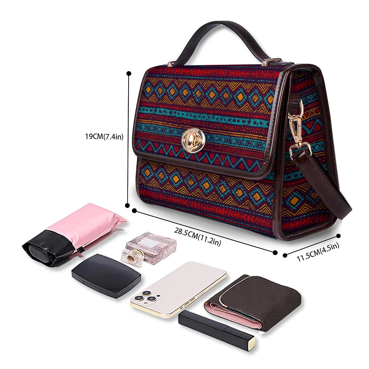 Ethnic Tribal Print Pattern Women's Satchel Bag - Image 4