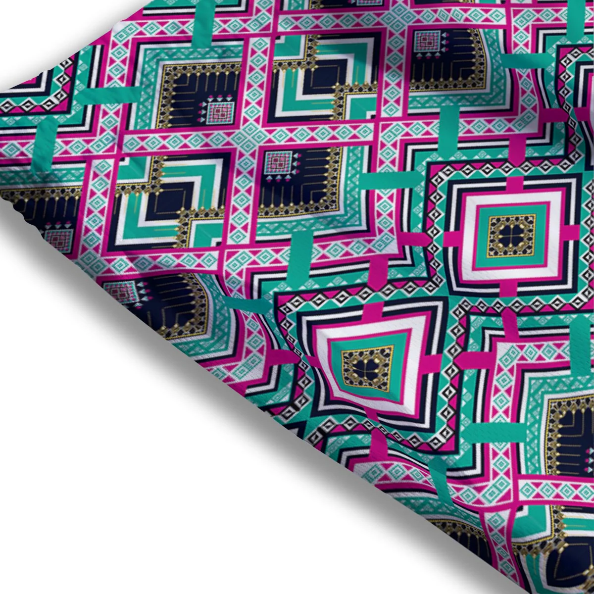 Ethnic Tribal Retro Print Pattern Mesh Shorts - Image 3