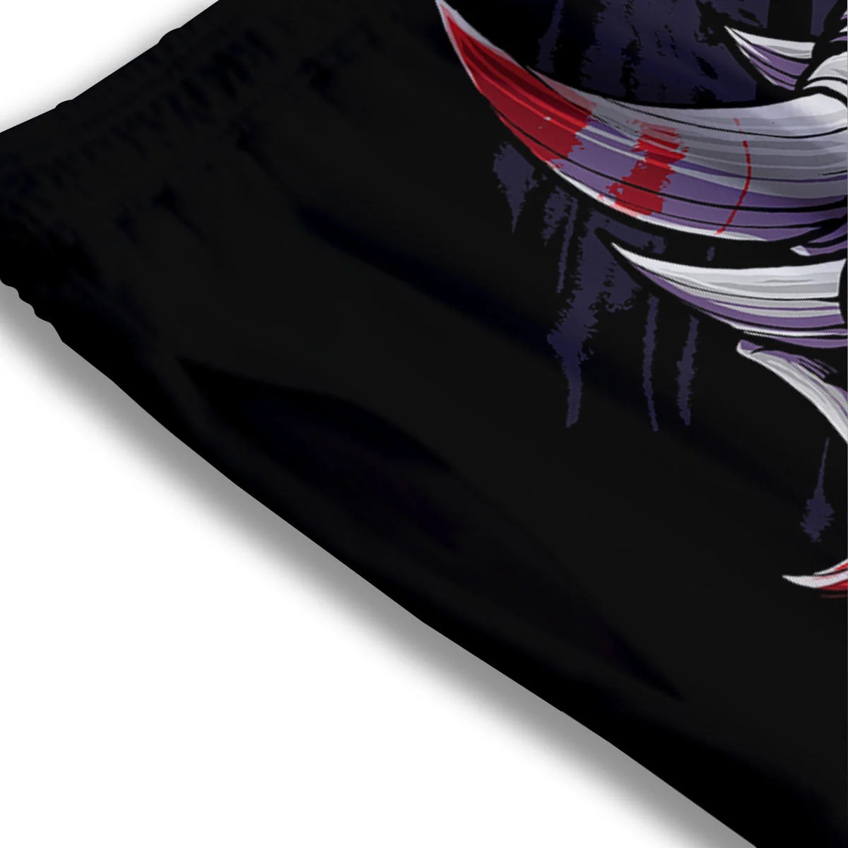 Evil Samurai Mask Print Mesh Shorts - Image 3