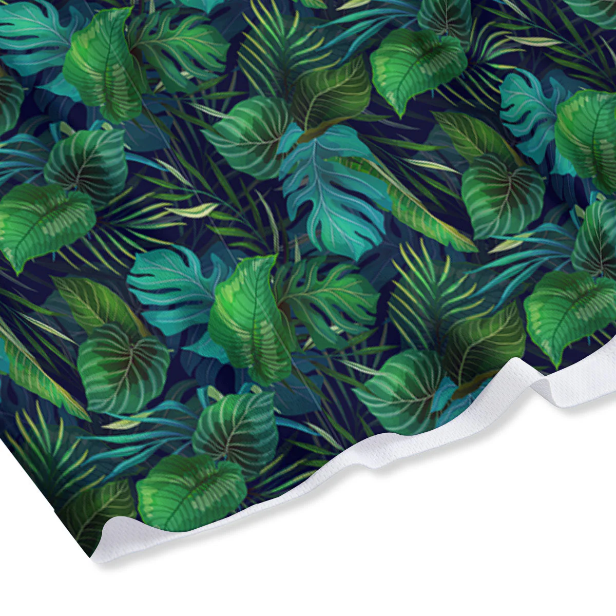Exotic Leaf Tropical Print Pattern Mesh Shorts - Image 4