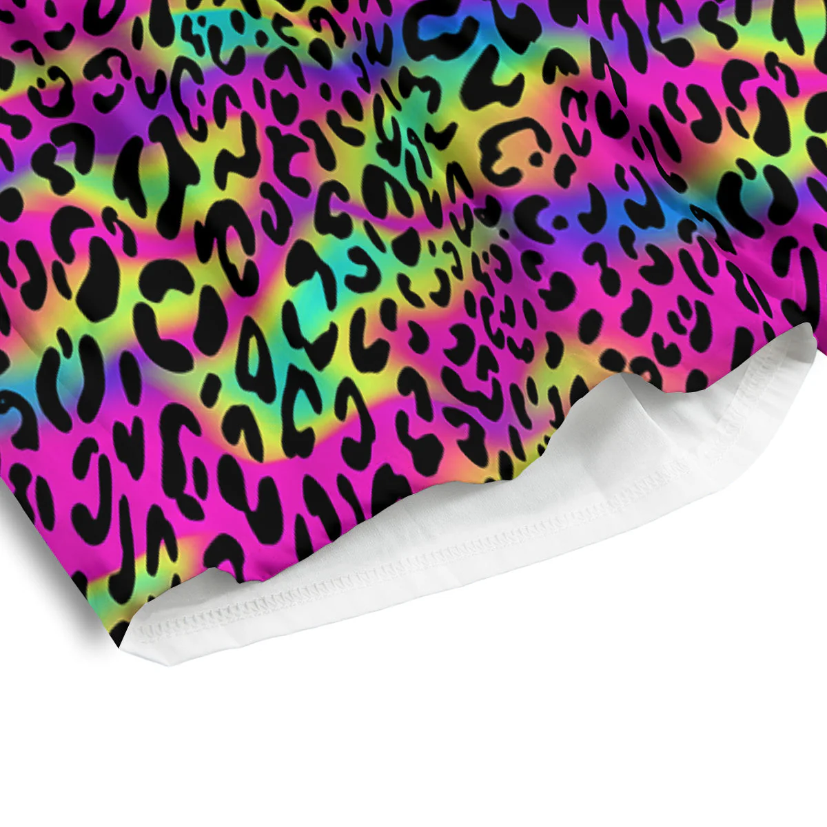 Exotic Neon Leopard Print Pattern Men's Athletic Shorts - Image 4