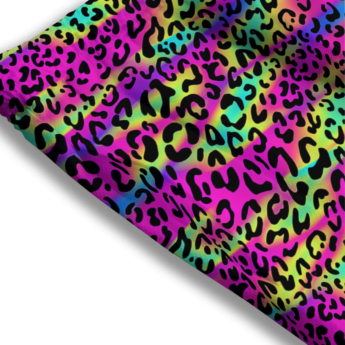 Exotic Neon Leopard Print Pattern Mesh Shorts - Image 3