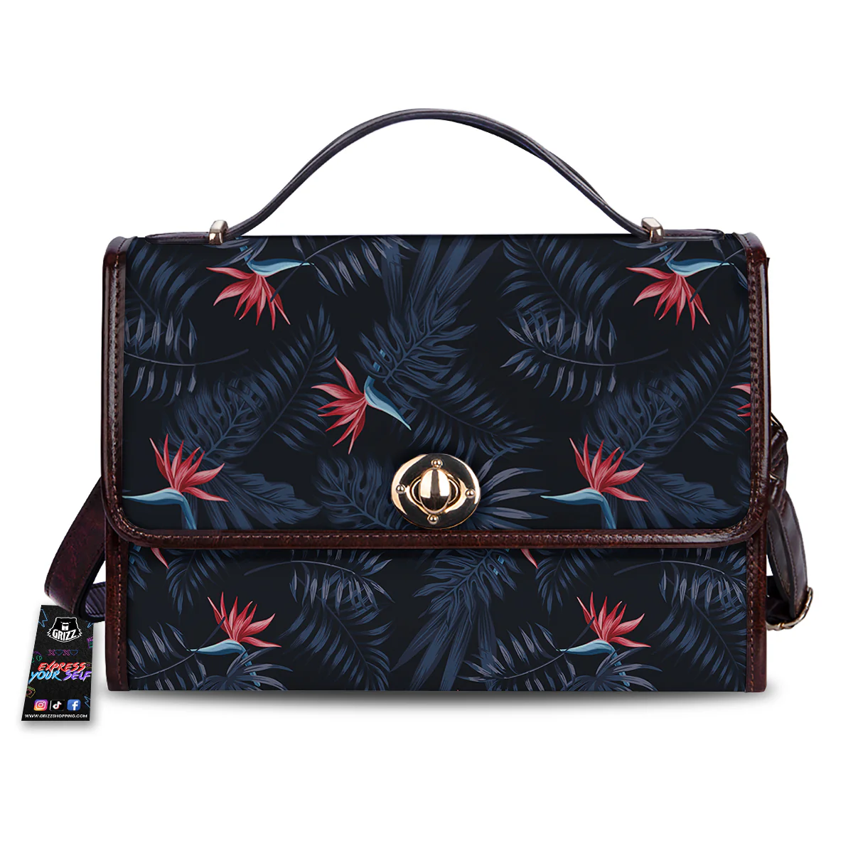 Exotic Tropical Hawaiian Vintage Print Pattern Women's Satchel Bag